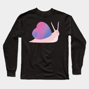 Bisexual Pride Love Heart Snail Long Sleeve T-Shirt